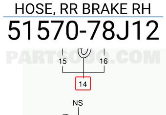 Suzuki 5157078J12 HOSE, RR BRAKE RH