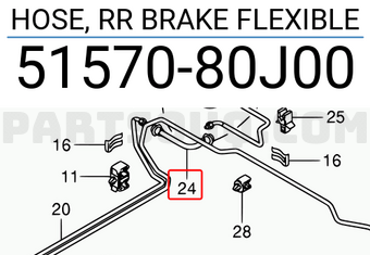 Suzuki 5157080J00 HOSE, RR BRAKE FLEXIBLE