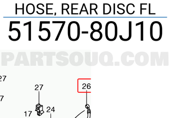 Suzuki 5157080J10 HOSE, REAR DISC FL