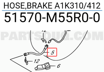Suzuki 51570M55R00 HOSE,BRAKE A1K310/412