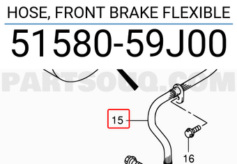 Suzuki 5158059J00 HOSE, FRONT BRAKE FLEXIBLE