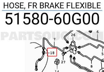 Suzuki 5158060G00 HOSE, FR BRAKE FLEXIBLE