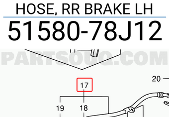Suzuki 5158078J12 HOSE, RR BRAKE LH