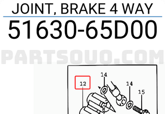 Suzuki 5163065D00 JOINT, BRAKE 4 WAY