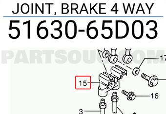 Suzuki 5163065D03 JOINT, BRAKE 4 WAY
