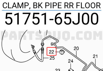Suzuki 5175165J00 CLAMP, BK PIPE RR FLOOR