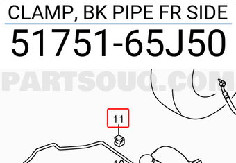 Suzuki 5175165J50 CLAMP, BK PIPE FR SIDE