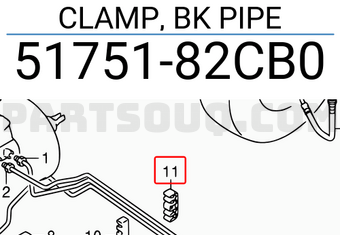 Suzuki 5175182CB0 CLAMP, BK PIPE