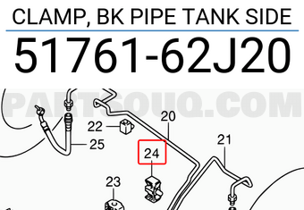 Suzuki 5176162J20 CLAMP, BK PIPE TANK SIDE