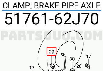 Suzuki 5176162J70 CLAMP, BRAKE PIPE AXLE