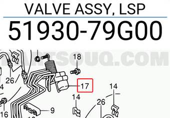 Suzuki 5193079G00 VALVE ASSY, LSP