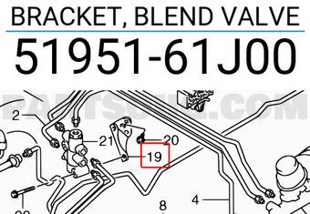 Suzuki 5195161J00 BRACKET, BLEND VALVE