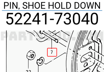 Suzuki 5224173040 PIN, SHOE HOLD DOWN