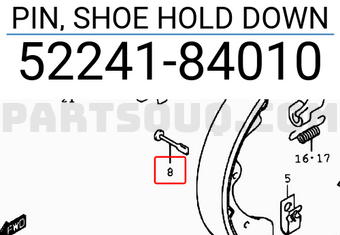 Suzuki 5224184010 PIN, SHOE HOLD DOWN