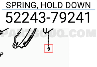 Suzuki 5224379241 SPRING, HOLD DOWN