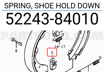 Suzuki 5224384010 SPRING, SHOE HOLD DOWN