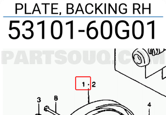 Suzuki 5310160G01 PLATE, BACKING RH