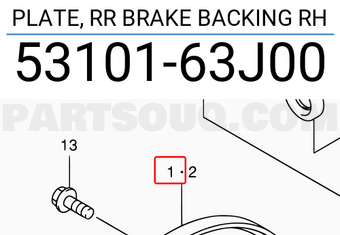 Suzuki 5310163J00 PLATE, RR BRAKE BACKING RH