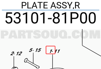 Suzuki 5310181P00 PLATE ASSY,R