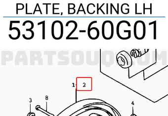 Suzuki 5310260G01 PLATE, BACKING LH