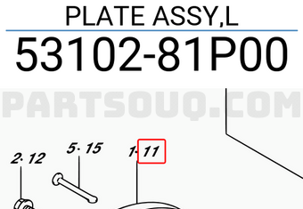 Suzuki 5310281P00 PLATE ASSY,L
