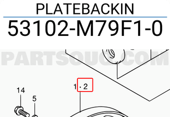 Suzuki 53102M79F10 PLATEBACKIN