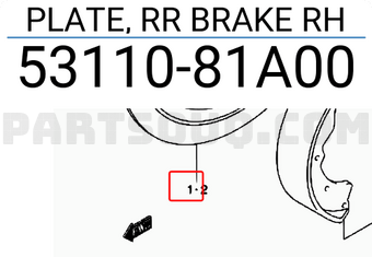 Suzuki 5311081A00 PLATE, RR BRAKE RH