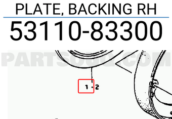 Suzuki 5311083300 PLATE, BACKING RH