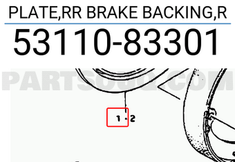 Suzuki 5311083301 PLATE,RR BRAKE BACKING,R