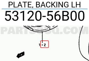 Suzuki 5312056B00 PLATE, BACKING LH