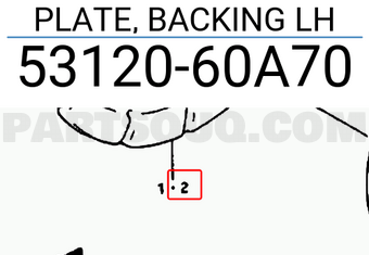 Suzuki 5312060A70 PLATE, BACKING LH