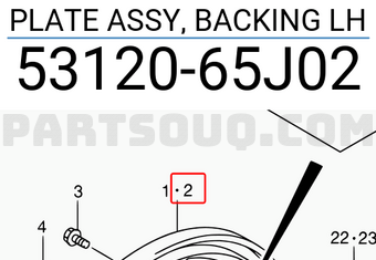 Suzuki 5312065J02 PLATE ASSY, BACKING LH