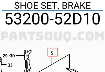 Suzuki 5320052D10 SHOE SET, BRAKE
