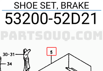 Suzuki 5320052D21 SHOE SET, BRAKE