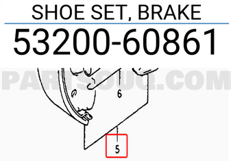 Suzuki 5320060861 SHOE SET, BRAKE