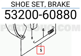 Suzuki 5320060880 SHOE SET, BRAKE