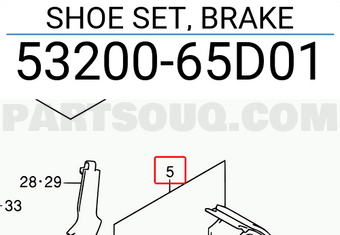 Suzuki 5320065D01 SHOE SET, BRAKE