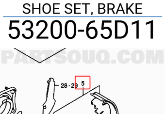 Suzuki 5320065D11 SHOE SET, BRAKE