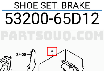 Suzuki 5320065D12 SHOE SET, BRAKE