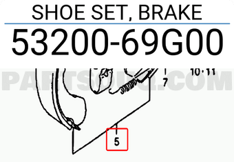 Suzuki 5320069G00 SHOE SET, BRAKE