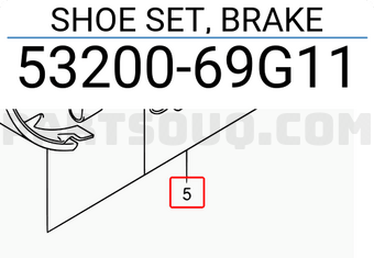 Suzuki 5320069G11 SHOE SET, BRAKE