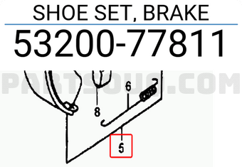 Suzuki 5320077811 SHOE SET, BRAKE