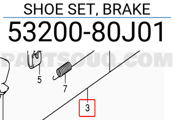 Suzuki 5320080J01 SHOE SET, BRAKE
