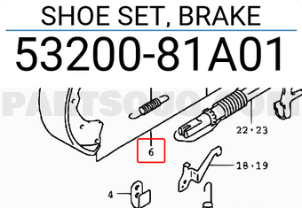 Suzuki 5320081A01 SHOE SET, BRAKE
