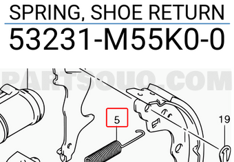 Suzuki 53231M55K00 SPRING, SHOE RETURN