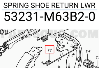 Suzuki 53231M63B20 SPRING SHOE RETURN LWR