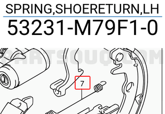 Suzuki 53231M79F10 SPRING,SHOERETURN,LH