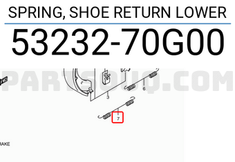 Suzuki 5323270G00 SPRING, SHOE RETURN LOWER