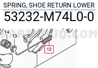 Suzuki 53232M74L00 SPRING, SHOE RETURN LOWER