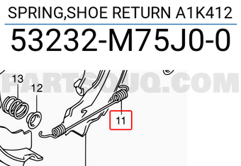 Suzuki 53232M75J00 SPRING,SHOE RETURN A1K412